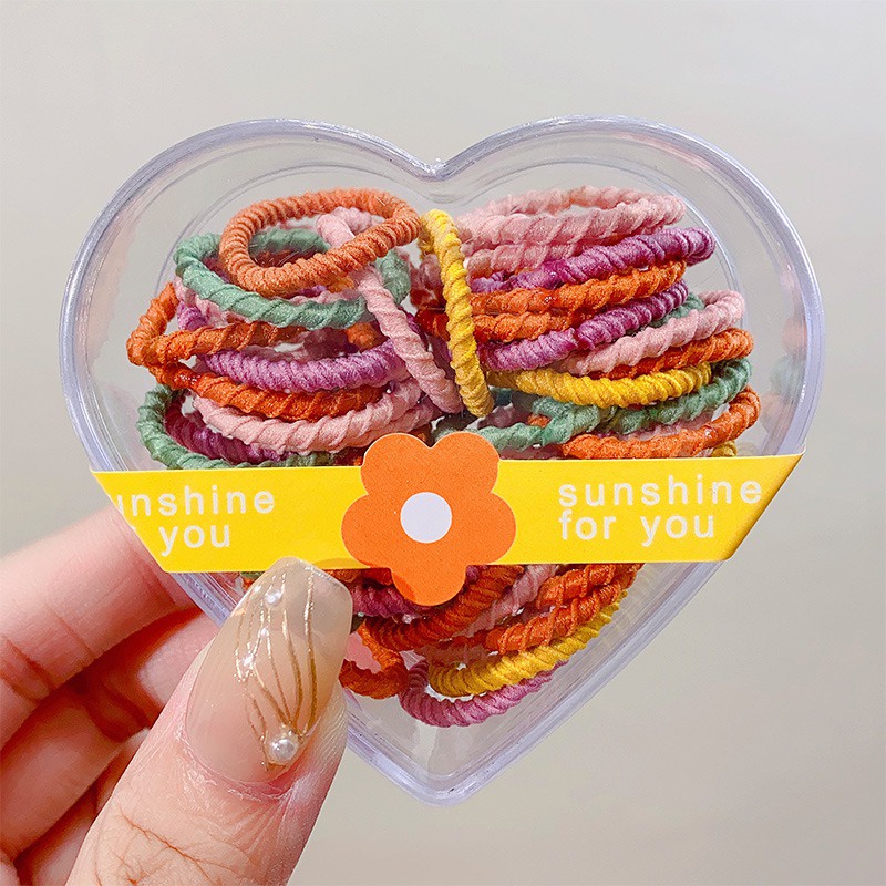 Set 50 Dây Buộc Tóc Co Giãn Nhiều Màu Sắc