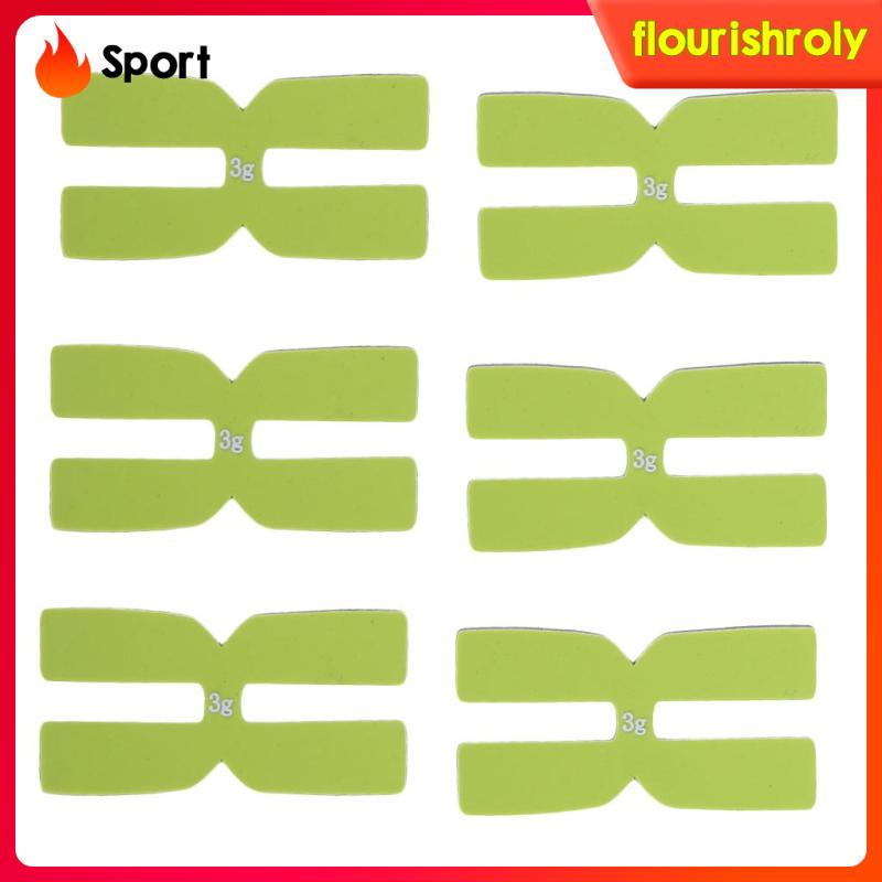 Set 6 Miếng Dán Cân Bằng Bằng Silicon Màu Đen Hình Chữ H Cho Vợt Tennis