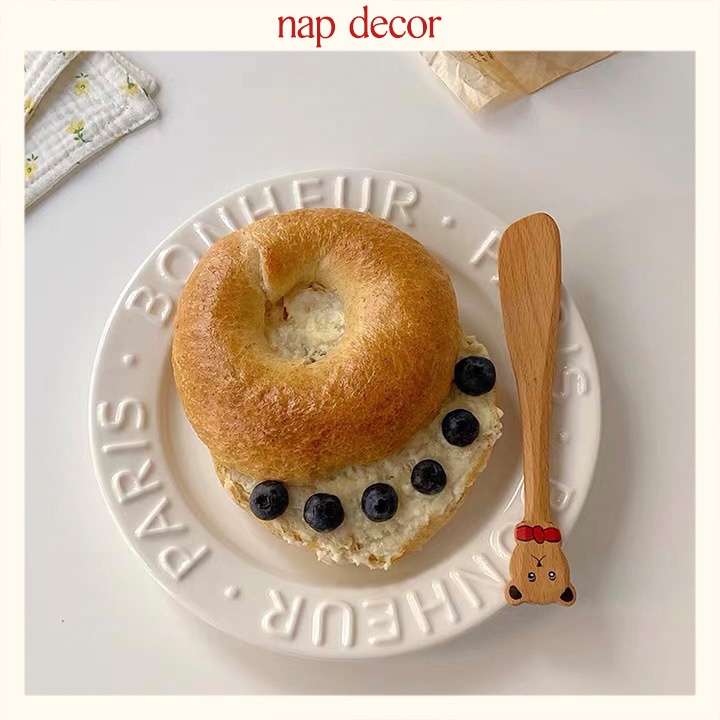 Đĩa gốm sứ màu pastel cao cấp, đĩa sứ Bonheur Paris, đĩa gốm sứ decor trang trí phong cách Hàn Quốc