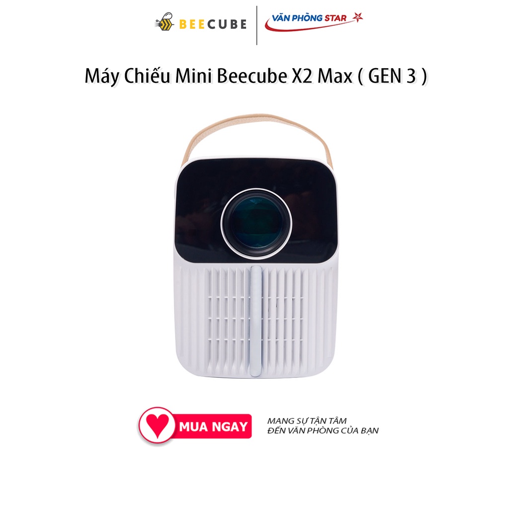 Máy Chiếu Mini Beecube X2 Max (GEN 3). Độ phân giải Full HD 1080P, hỗ trợ 4K. Kích thước màn chiếu 120 inches. 2 loa 5W