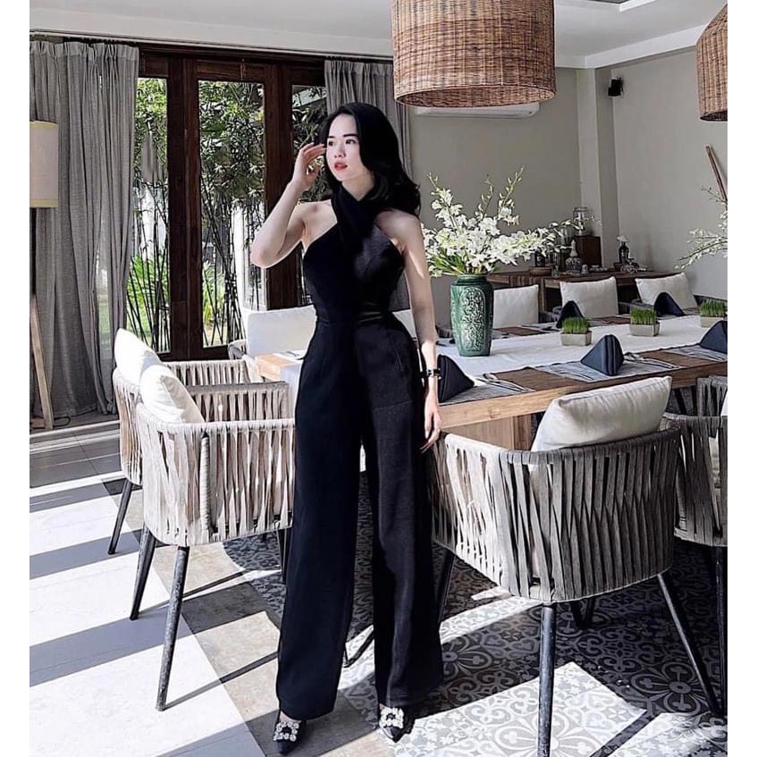 [HCM] Jumpsuit Nữ Quần Ống Rộng Cổ Yếm (Có Mút Ngực-Quần Có Túi) Thời Trang Nữ Sam Closet Free Size 40-55kg | BigBuy360 - bigbuy360.vn