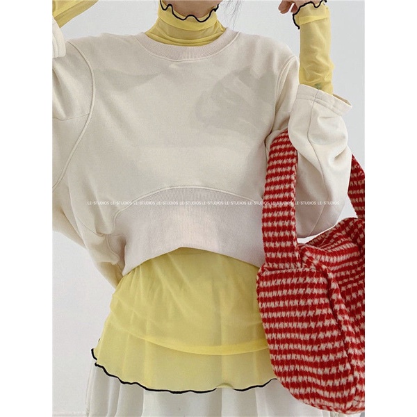 Áo Thun Tay Dài Cổ Cao Mẫu Mới 2022 Thời Trang Mùa Thu Cho Nữ