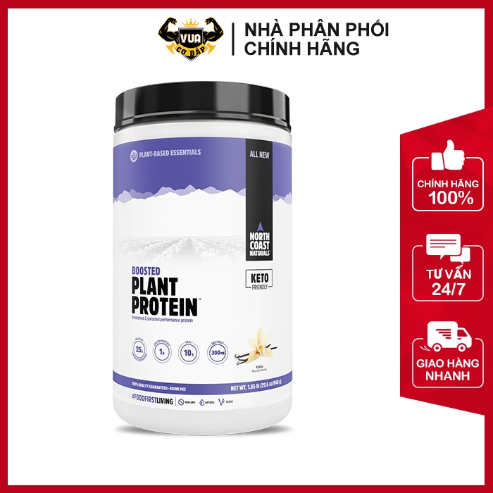 Whey Protein Thực Vật Hữu Cơ Boosted Plant Protein North Coast Naturals Hộp 840g