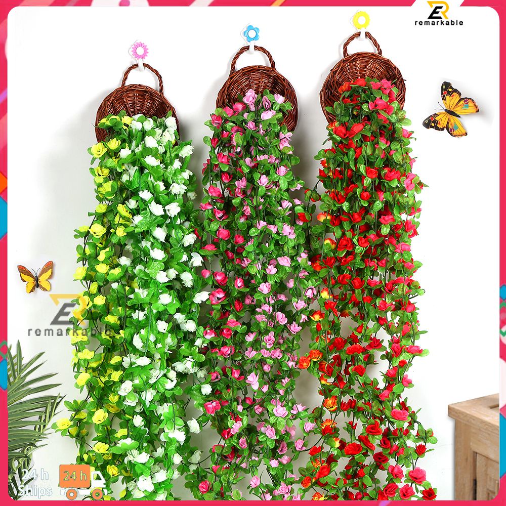 Sẵn Sàng Cổ 230Cm Hoa Hồng Cây Nho Xanh Vật Có Hoa Lá Nhân Tạo Hoa Lá Dây Cây Nho Cưới Vòng Hoa Treo Nhà Trang Trí Sân Vườn