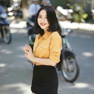Áo Sơ Mi Nữ FIG TREE Công Sở Màu Vàng Dành Cho Phái Đẹp