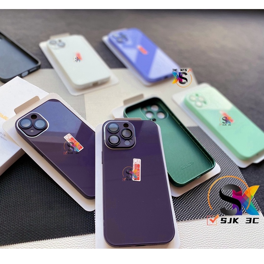 Mới!! Ốp Điện Thoại Màu Tím Đậm / Xanh Lá Đậm 9D Bảo Vệ Ống Kính Máy Ảnh Cho IPHONE 11 PRO MAX 12 PRO MAX 13 PRO MAX 14 PRO MAX