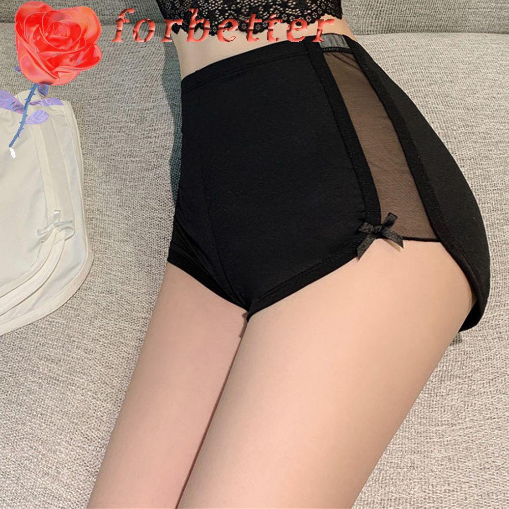 Quần Lót Bảo Hộ Vải Lụa Phối Lưới Màu Trơn Thời Trang Mùa Hè Cho Nữ