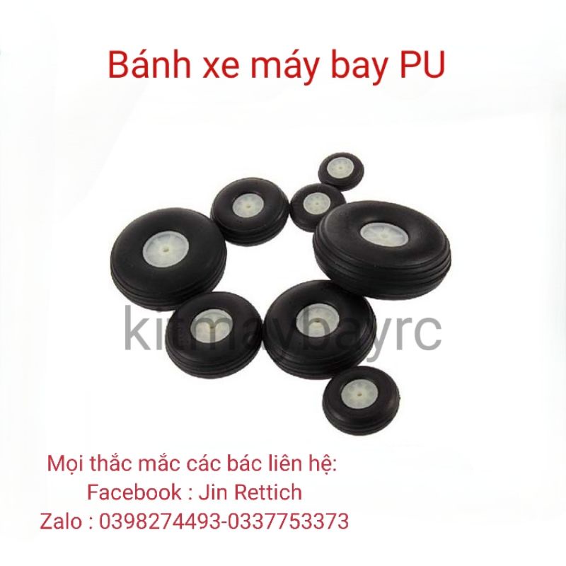 Bánh xe máy bay mô hình PU nhiều kích thước