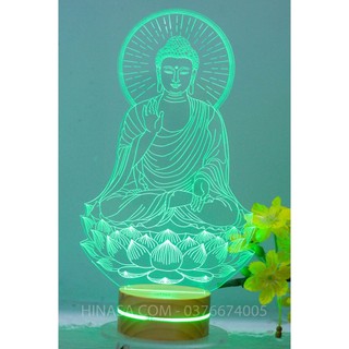 Đèn Phật Thích Ca 16 màu cao 22cm