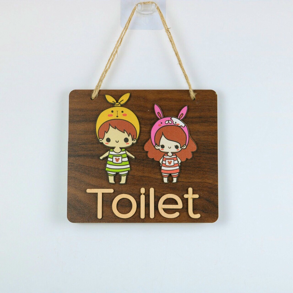 Biển Bảng Gỗ Decor Toilet Trang Trí Treo Cửa Nhà Tắm, Toilet, WC - MỘC DECOR - Mã TL05