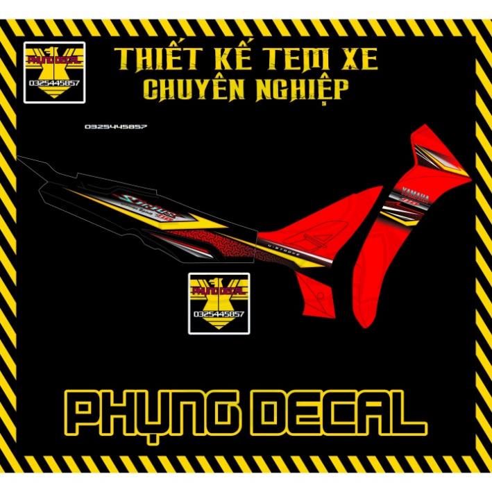 DECAL PVC 5 LỚP CHẤT LƯỢNG CAO Tem rời sirius đỏ đenv2