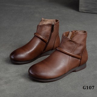 G107-Giày Da Thật Handmade Gân Dây