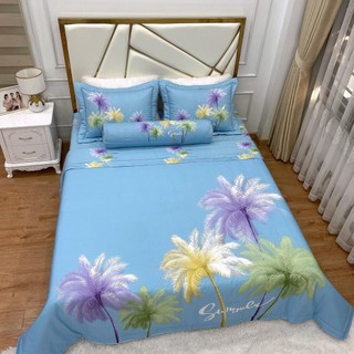 Bộ ga phủ Hàn Quốc chất cotton mát, set 5 món