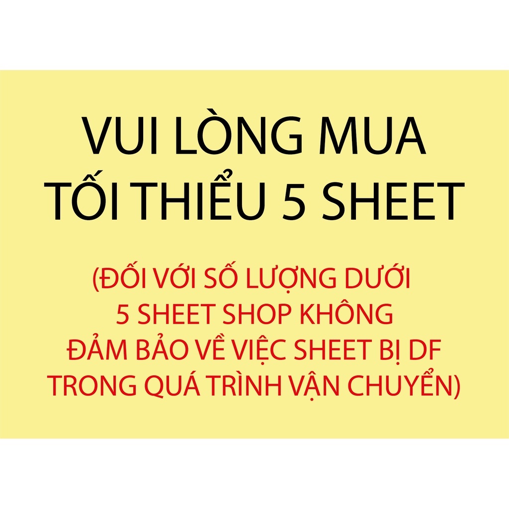 SHEET MEET YX A4-B5 (1 MẶT) ĐỰNG CARD, MINI PTC, POLA, POSTCARD, TICKET, STRIP, POSTER A4, BOOKMARK,...