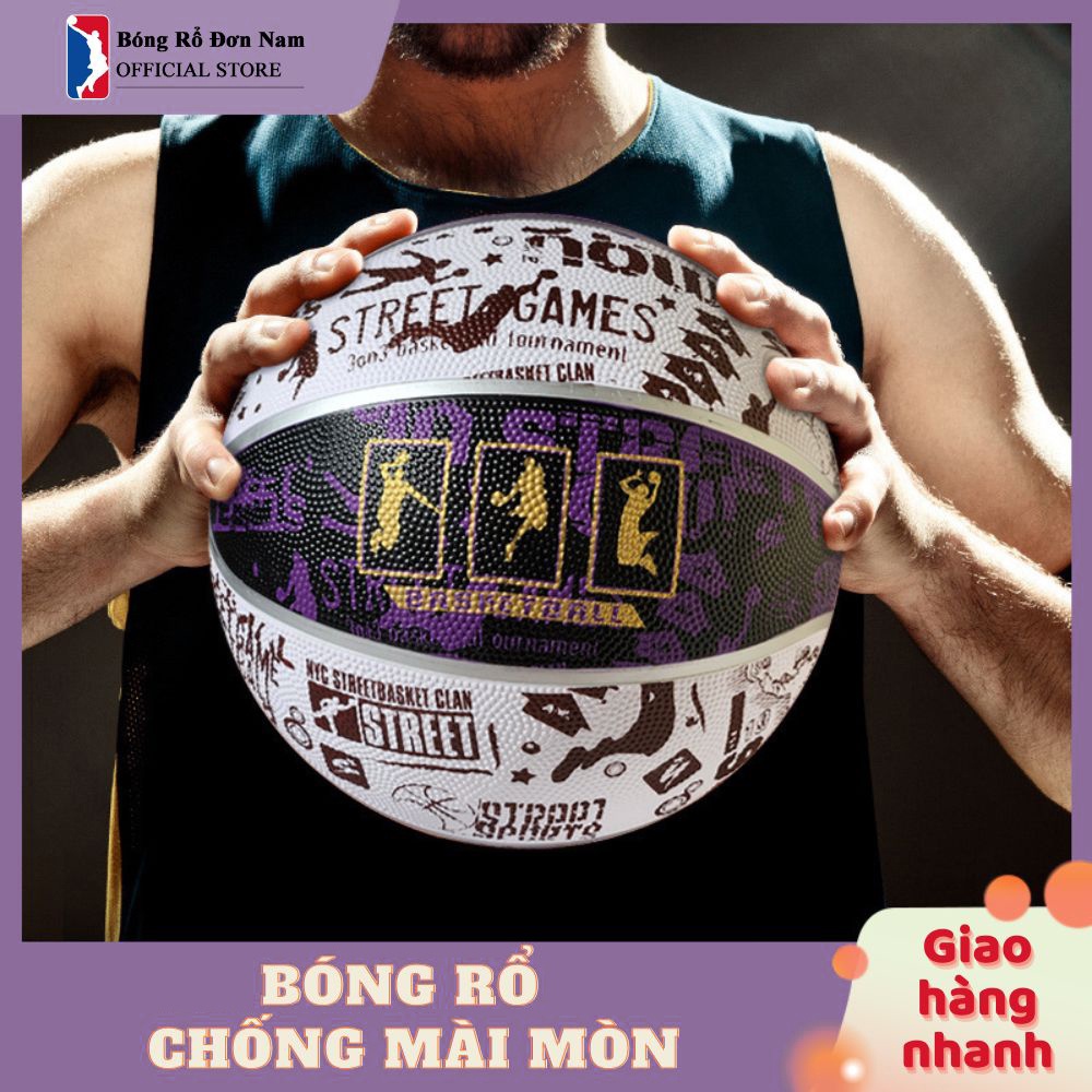 Banh Bóng Rổ Graffiti - Bóng rổ size 7 - Tặng Balo rút Bơm Túi lưới Kim ...