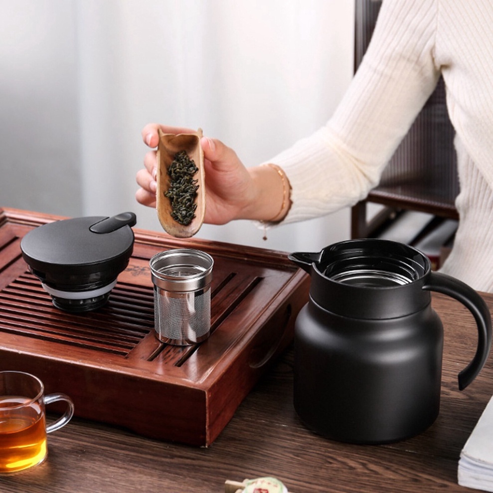 Ấm pha trà giữ nhiệt có lưới lọc dung tích 1L, inox 316 cao cấp - Ấm nước pha trà giữ nhiệt 12 tiếng có bộ lọc trà | BigBuy360 - bigbuy360.vn