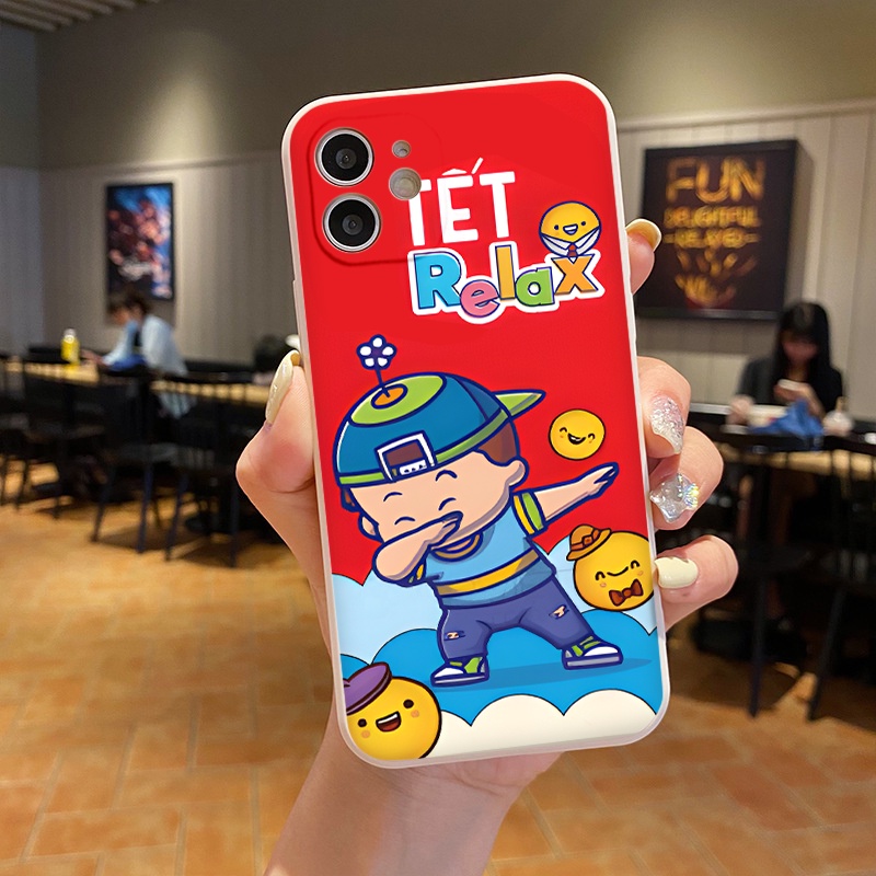 Ốp bảo vệ cam iphone Tết Relax viền vuông đẹp chống sốc 6/6plus/6s/6splus/7/7plus/8/8plus/x/xr/xs/11/12/13/pro/max/plus/