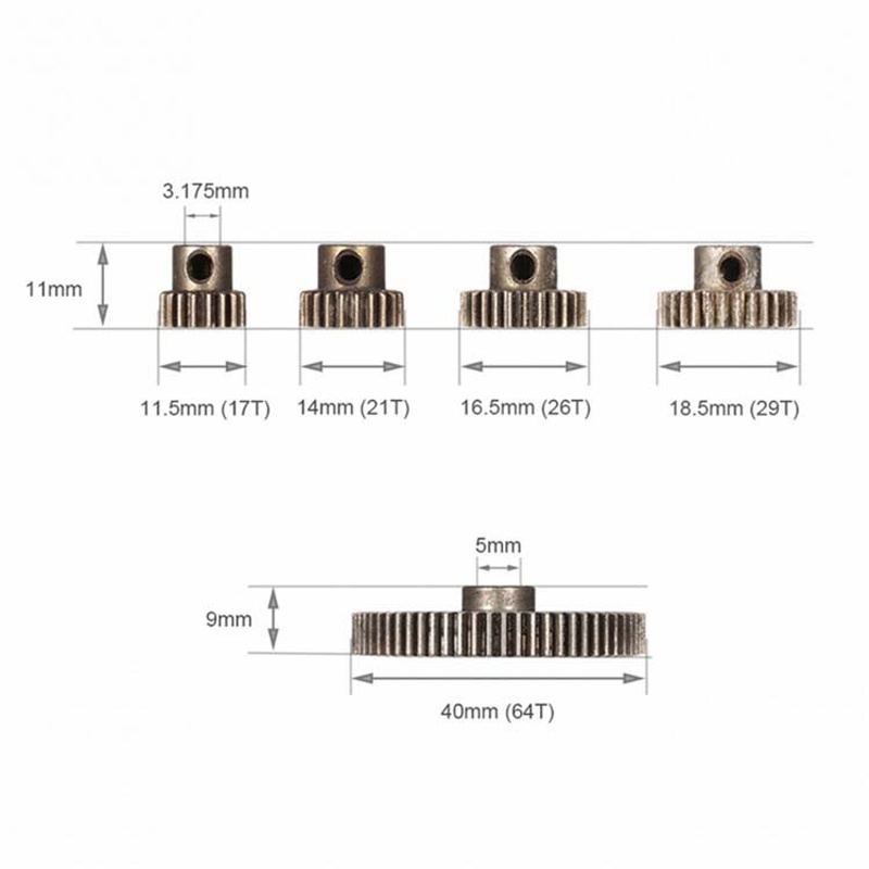 Bánh Răng Động Cơ Chính Bằng Thép 17T / 21T / 26T / 29T / 64T Cho Xe Điều Khiển HSP 94103 / 94107 / 94111 / 94170