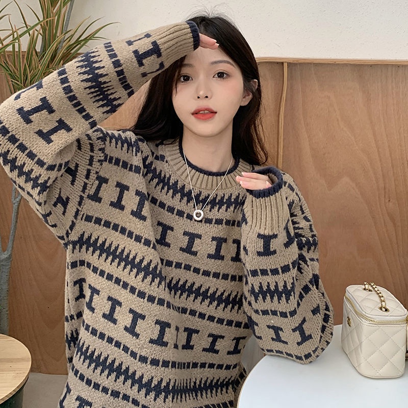 Áo Sweater Dáng Rộng Tay Dài Phong Cách Thời Trang Thu Đông Nhật Bản Mới