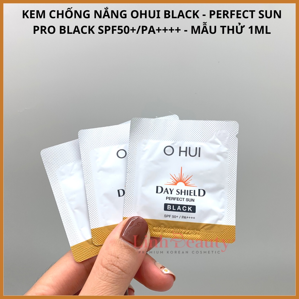 Gói Kem Chống Nắng che khuyết điểm làm trắng da thay thế kem lót OHUI Perfect Sun Pro Black SPF50PA++++ 1ml