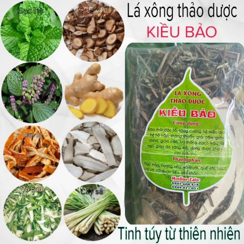 Lá Xông Thảo Dược KIỀU BẢO xông toàn thân giúp : Giải Cảm - Khử Khuẩn Cơ Thể - Giảm Cân vv...