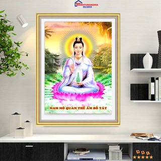 Tranh đính đá, tranh thêu chữ thập quan thế âm bồ tát DD9433 VS331 LV3389 DF718 (50cm x 70cm)