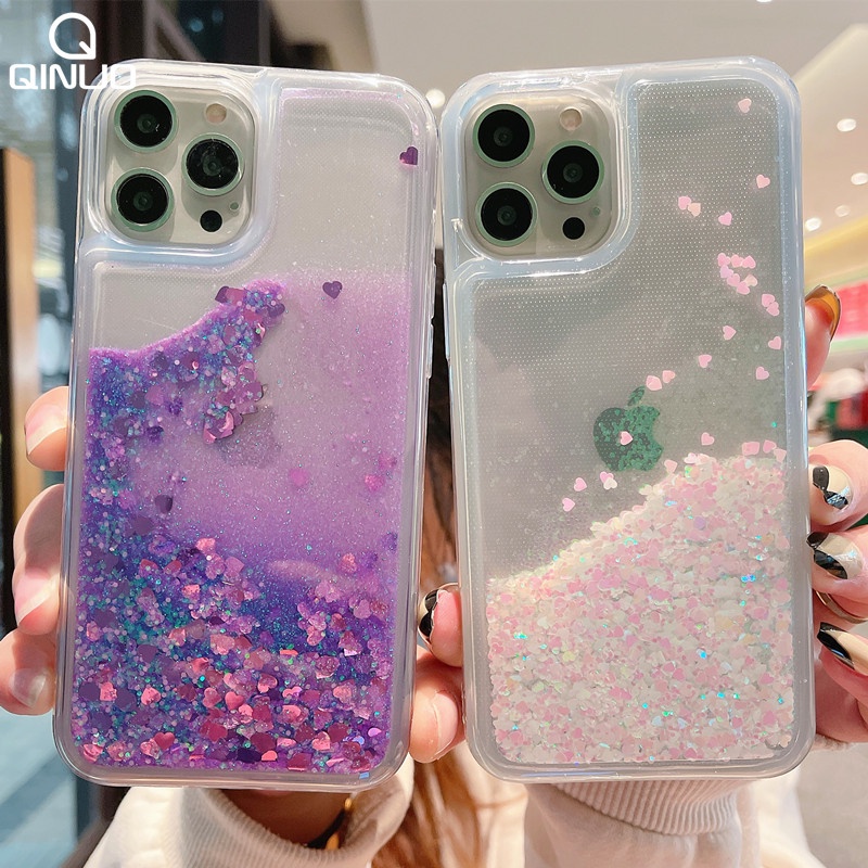 Ốp Điện Thoại Kim Tuyến Nước Lấp Lánh Cho iPhone 14 13 12 11 Pro MAX X XR XS MAX 7 8 6 S Plus 5 SE
