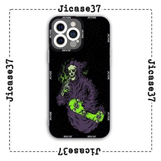 Ốp lưng iphone và samsung xiaomi oppo cạnh vuông Jicase Thần chết ván trượt 
