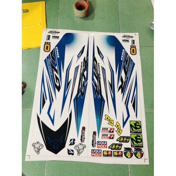 FREE SHIP + QUÀ TẶNG Tem rời xe winner trắng xanh gtr