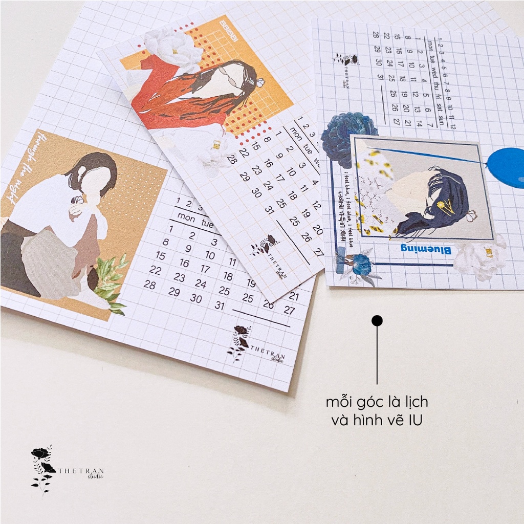 IU kit / bộ 12 tờ lịch A6 mini card IU / thetranstudio