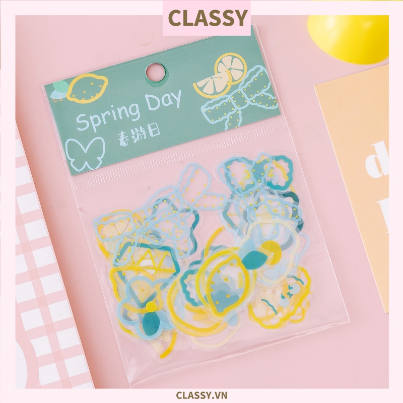 Túi Sticker Classy dễ thương, hình dán trang trí laptop, điện thoại, tập, sổ, bình nước nhiều họa tiết PK1323