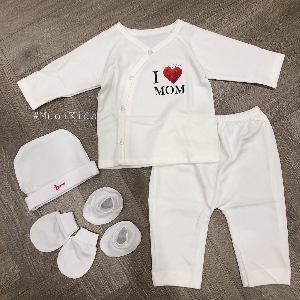 Bộ Sơ Sinh⚡️FREE SHIP⚡️Set Bộ Bunny Cho Bé Từ Sơ Sinh Đến 10Kg Không Kèm Mũ