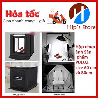Hộp chụp ảnh sản phẩm puluz size 60cm & 80cm - box chụp chất vải nylon khung thép tiện lợi ,đa năng - hàng chính hãng