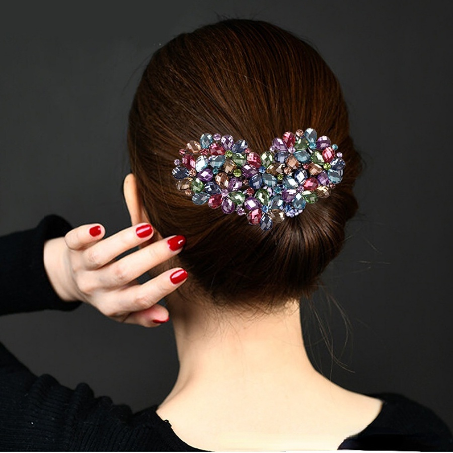 Kẹp TóC HìNh Hoa ĐíNh Kim Cương Giả NhiềU MàU ThờI Trang Cho Nữ