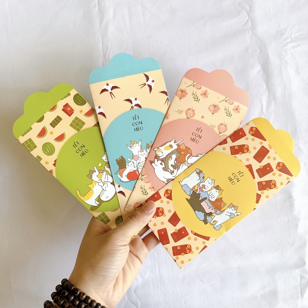 Bao Lì Xì Tết 2023 Quý Mão Mẫu Chất Lượng Cao Cán Mờ Tặng Kèm Túi Bóng Kính