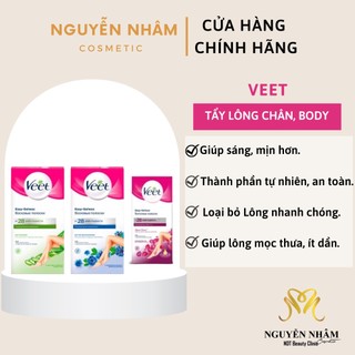 Miếng tẩy lông chân, body Veet Wax Strips With Easy Gel Body & Legs