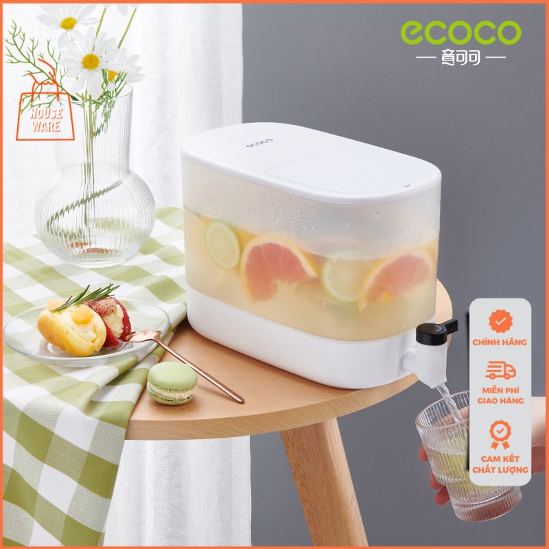 Bình đựng nước lạnh 4L có vòi lọc Ecoco, bình nước để tủ lạnh đựng nước trái cây E2212