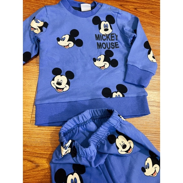 Set bộ Mickey xanh biển da cá bé trai
