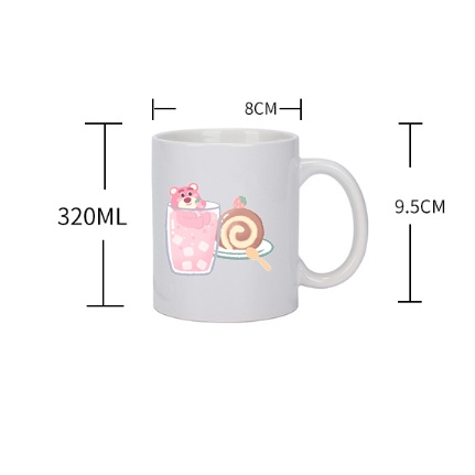 Cốc sứ gấu lotso thỏ stella cáo lina CSI47a cute dễ thương hoạt hình décor vintage 320ml