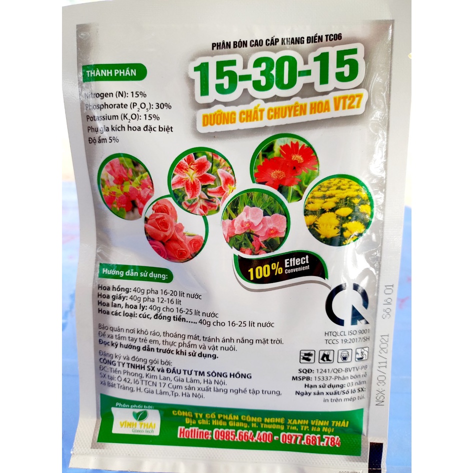 Phân bón NPK siêu bật lộc,bật mầm chồi hoa hồng,hoa đào,hoa giấy...Nhập khẩu israel