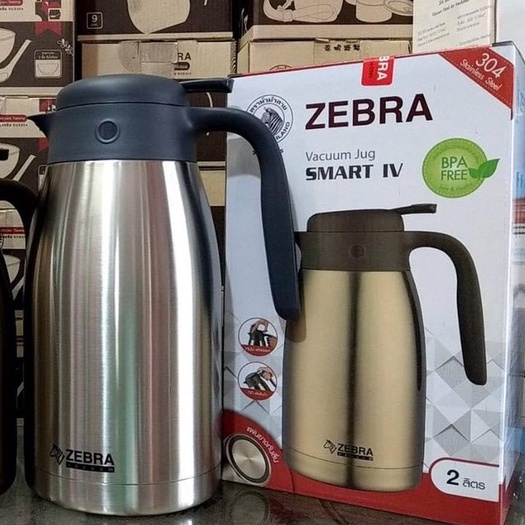 Bình giữ nhiệt Inox Smart IV 2L Zebra có quai và vòi rót - 112943 - LOẠI MỚI