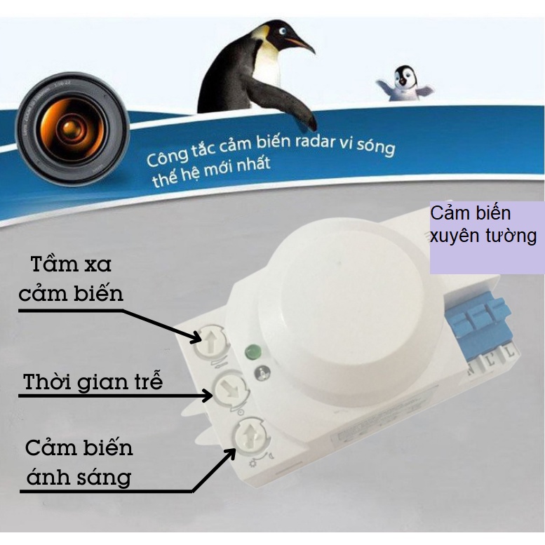 RD03 - Công tắc cảm biến chuyển động Radar vi sóng siêu nhạy-Tự động bật tắt đèn khi có chuyển động