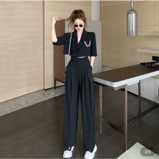 Sét vest dáng croptop túi đính dây cườm chuẩn hotgirl