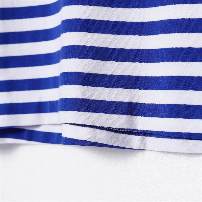 Áo Thun Họa Tiết Sọc Thêu Hình Trái Tim Thời Trang Đường Phố