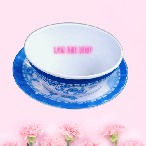 Chén dĩa bông xanh melamine