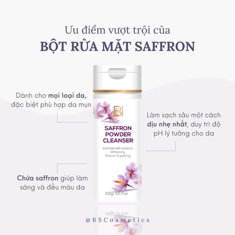 Bột rửa mặt Saffron - Saffron powder cleanser  - lọ mini size