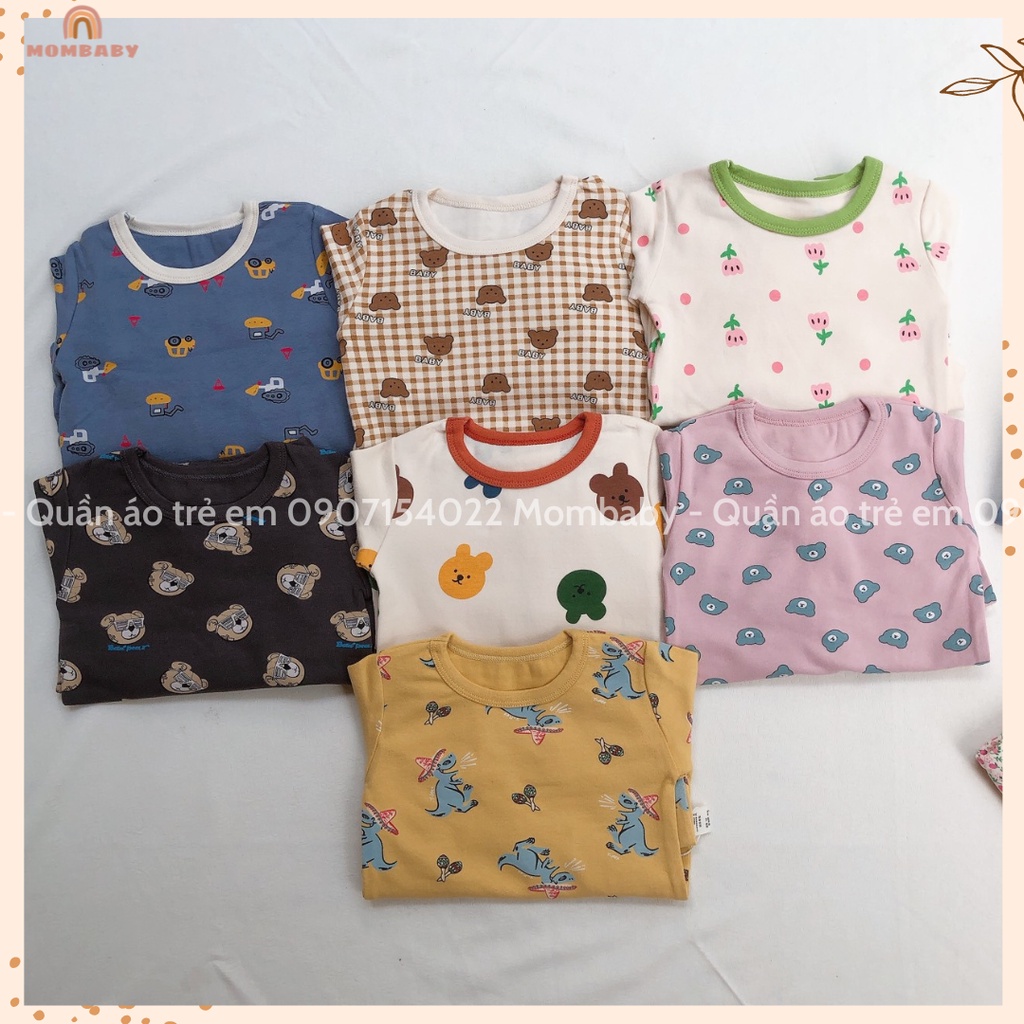 Bộ Dài Tay Hoạ Tiết Thun Cotton Co Dãn Cho Bé 8-28kg Thích Hợp Thu Đông
