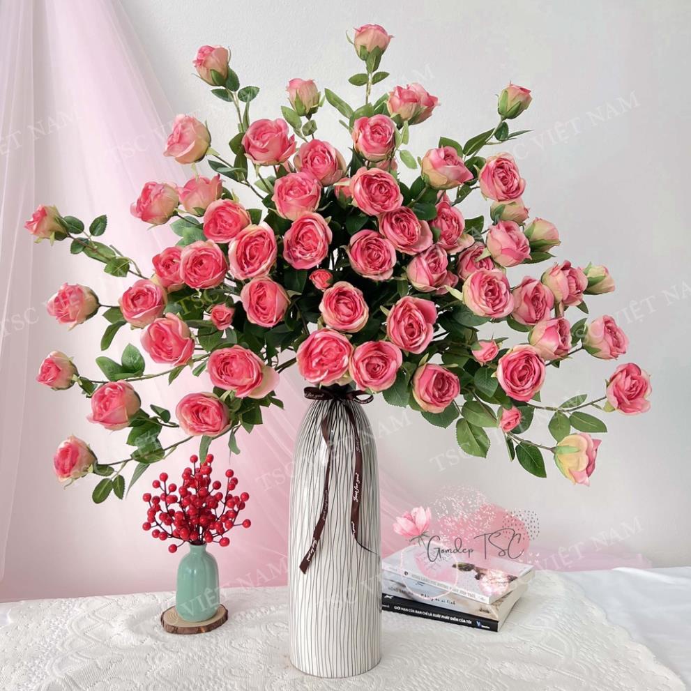 Bình cắm hoa cao 38 cm - Lọ hoa gốm sứ cao cấp - Decor trang trí nhà