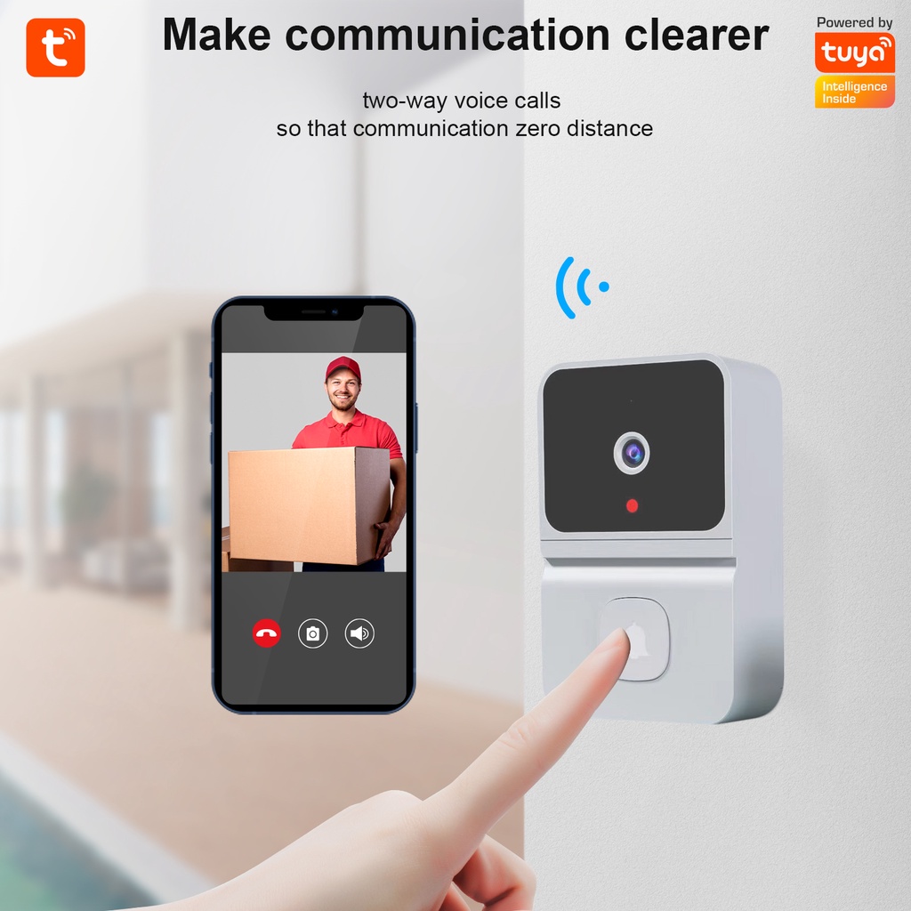 Chuông Cửa Thông Minh Có Camera HD Kết Nối WiFi Hỗ Trợ Tầm Nhìn Ban Đêm