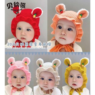 Mũ Len Có Tai Thỏ Dễ Thương Cho Bé Gái Từ 3 Tháng Đến 2 Tuổi (Ảnh thật 100%)